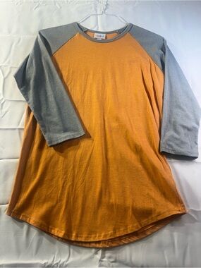 LuLaRoe Small Randy Baseball Tee Orange and Gray Raglan Shirt Tennessee Vols
